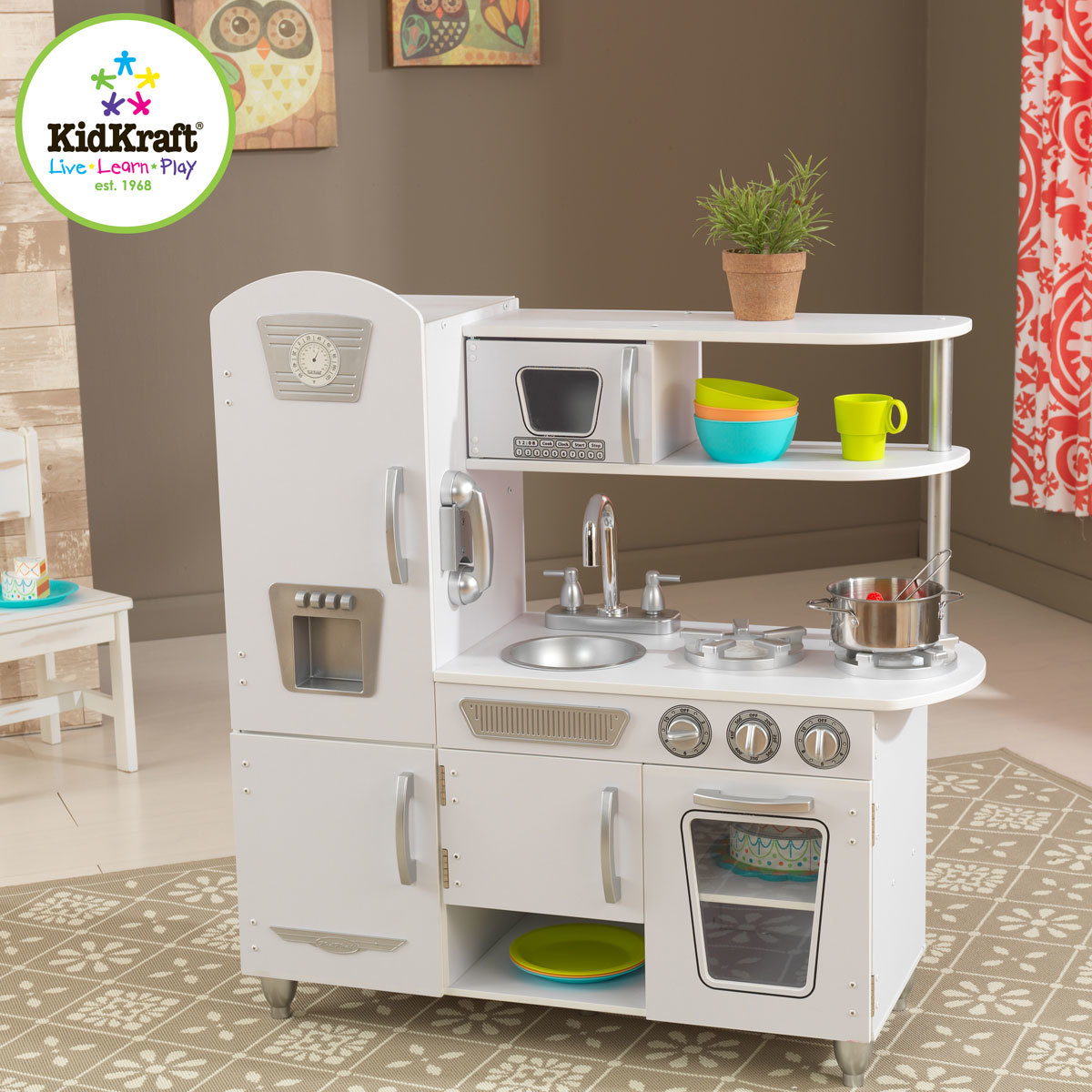 Детская игрушечная кухня из дерева Винтаж White Vintage Kitchen, цвет белый  